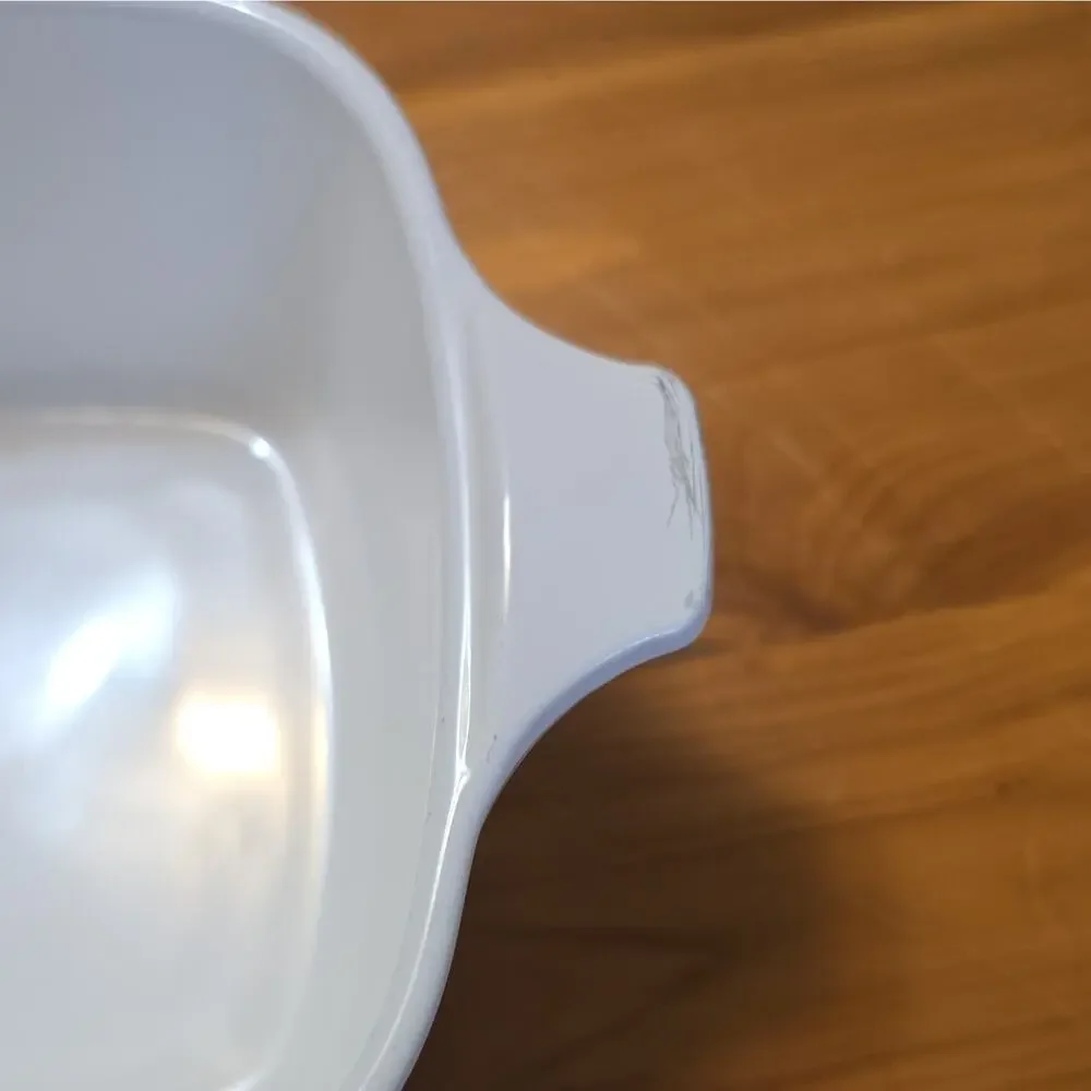 Set of 2 Corning Ware P-43-B 24 oz Square Casserole Dish White Blue USA